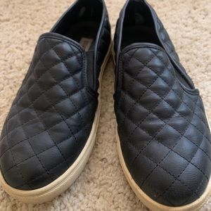 Steve Madden Black Slip Ons